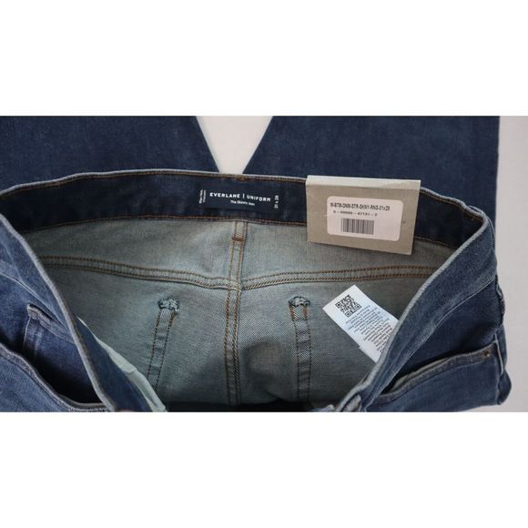 Everlane Uniform Men's Sz 31x28 Dark Blue Mid Rise Skinny Straight Jeans $98+ - Picture 6 of 9